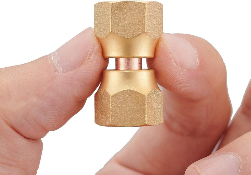 LitOrange 4 قطع محول ذكر نحاسي 1/4" و 2 قطع صمولة دوارة أنثوية نحاسية 1/4" - عبوة من 6 - Image 4