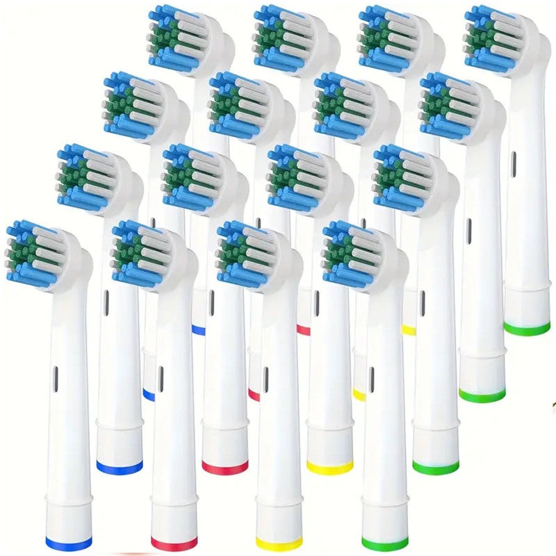 Electric Toothbrush Heads 16 Pack Blue And White Replacement Brush Heads - Wide Compatibility For 8 Refresh Models SB17A 50A 60A 17S 18A 20A 25A 417A Electric Brush Refills For Daily Oral Care - Image 1