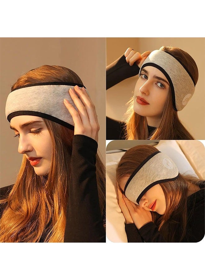 Generic Cotton Sleep Mask with Soundproof Ear Covers & Earplugs Set - Adjustable Comfortable Sleeping Eye Mask for Uninterrupted Rest, Noise Reduction Ear Protection, Essential Travel Accessory (grey) - Image 1