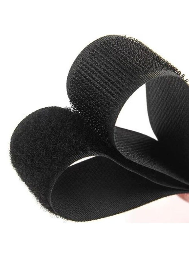 Generic Magic Tape Hook And Loop Fastener Tape 2M Hook And 2M Loop X 2.5CM Reusable Black Color With Adhesive Backing, Mounting Tape, For DIY, Home And Office Use - Image 2