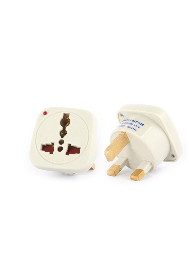 Terminator Multi Traveler Adapter With Shutter & Indicator EU to Universal White  - Image 3