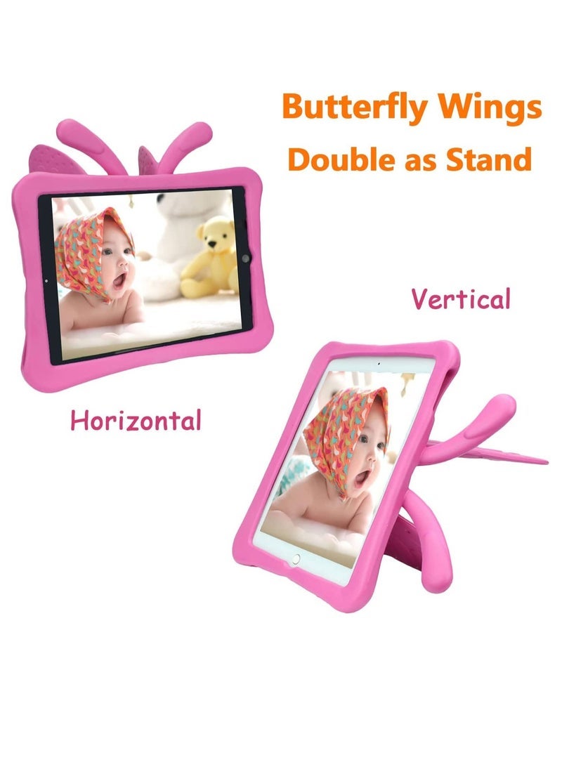 SmartGrist iPad 9th 8th 7th Generation Case Kids Girls, Cute Butterfly Shockproof EVA Foam Super Protection Stand Cover for iPad 2021 2020 2019 10.2" and iPad Air 3 Pro 10.5" - Rose - Image 4