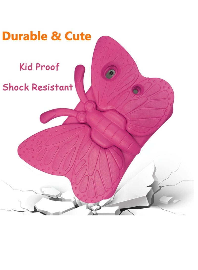SmartGrist iPad 9th 8th 7th Generation Case Kids Girls, Cute Butterfly Shockproof EVA Foam Super Protection Stand Cover for iPad 2021 2020 2019 10.2" and iPad Air 3 Pro 10.5" - Rose - Image 3