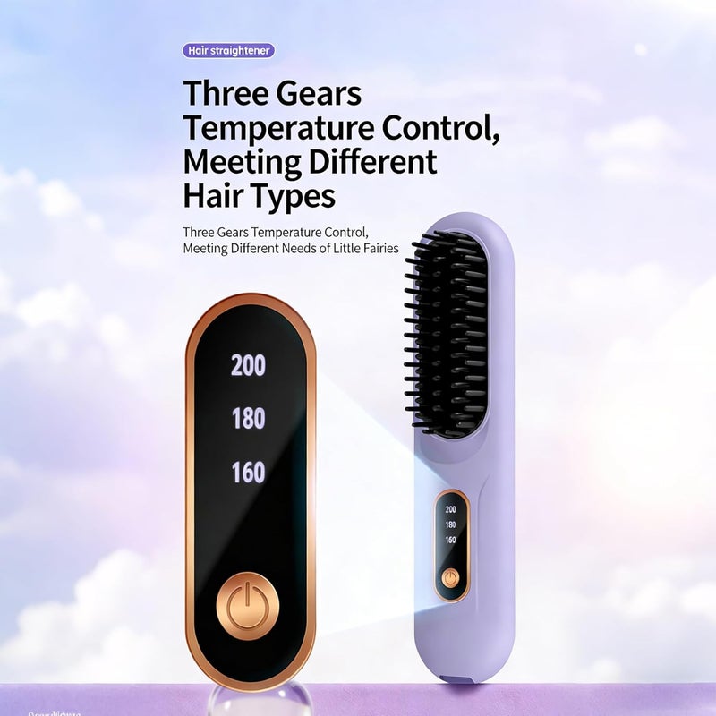 Hair Straighteners for Women | LCD Display Straightening Comb,Heated Straightening Brush Hair Comb - for Women Girls Long Short Styling Home Travel Party Daily Dating Wedding - Image 5