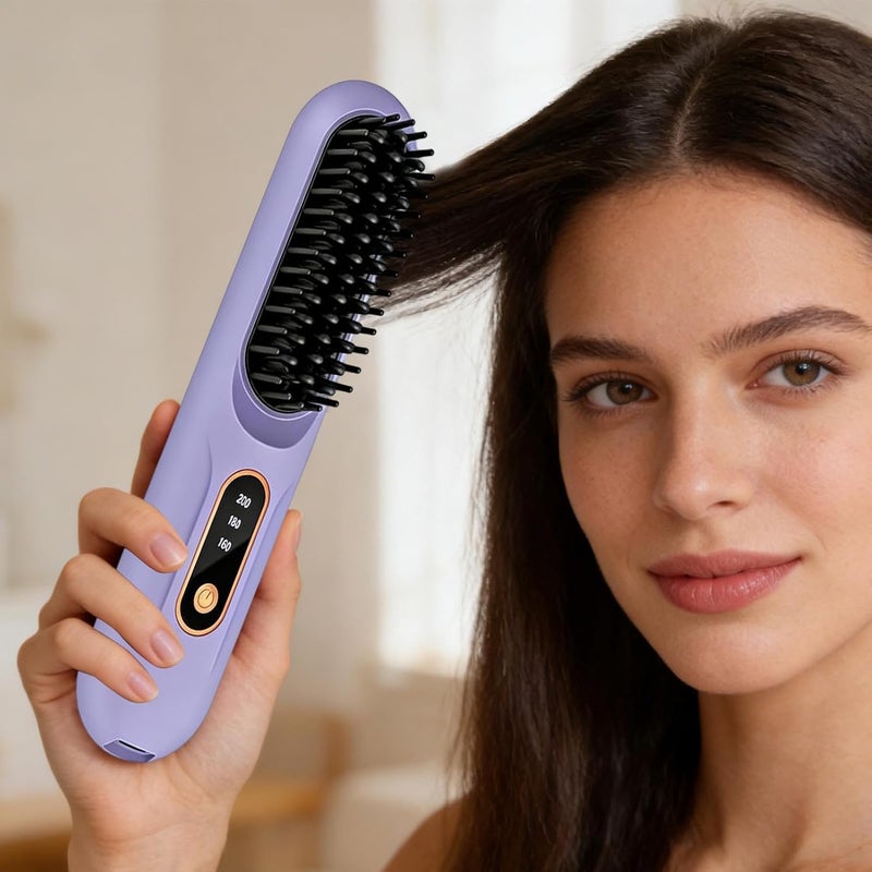 Hair Straighteners for Women | LCD Display Straightening Comb,Heated Straightening Brush Hair Comb - for Women Girls Long Short Styling Home Travel Party Daily Dating Wedding - Image 3