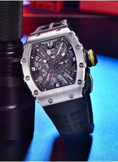 PAGANI DESIGN Men's Quartz Watches Stainless Steel Waterproof Tonneau Wrist Watch for Men with Japan VH65 Movement Silicone Watchband PD1738  - Image 3