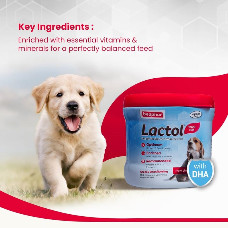 Beaphar Lactol Newborn Puppy Dog Milk Food with DHA, Vitamins & Minerals, Puppy Milk Replacer- 200g - Image 2