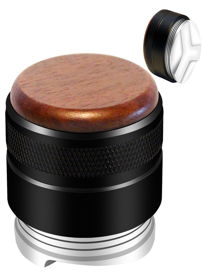 JOYONE Espresso Distributor Stainless Steel Coffee Distribution Tool,Adjustable Depth Espresso Distributor Leveler with Walnut Wood,3 Angled Slopes Adjustable Palm Espresso Distributor Tool - Image 1