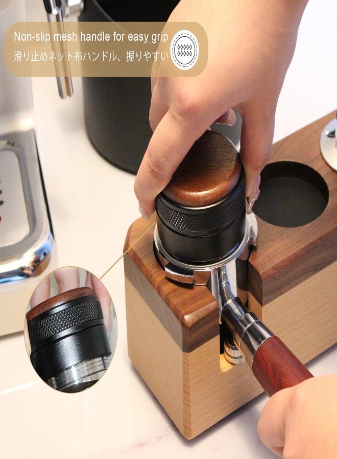 JOYONE Espresso Distributor Stainless Steel Coffee Distribution Tool,Adjustable Depth Espresso Distributor Leveler with Walnut Wood,3 Angled Slopes Adjustable Palm Espresso Distributor Tool - Image 4