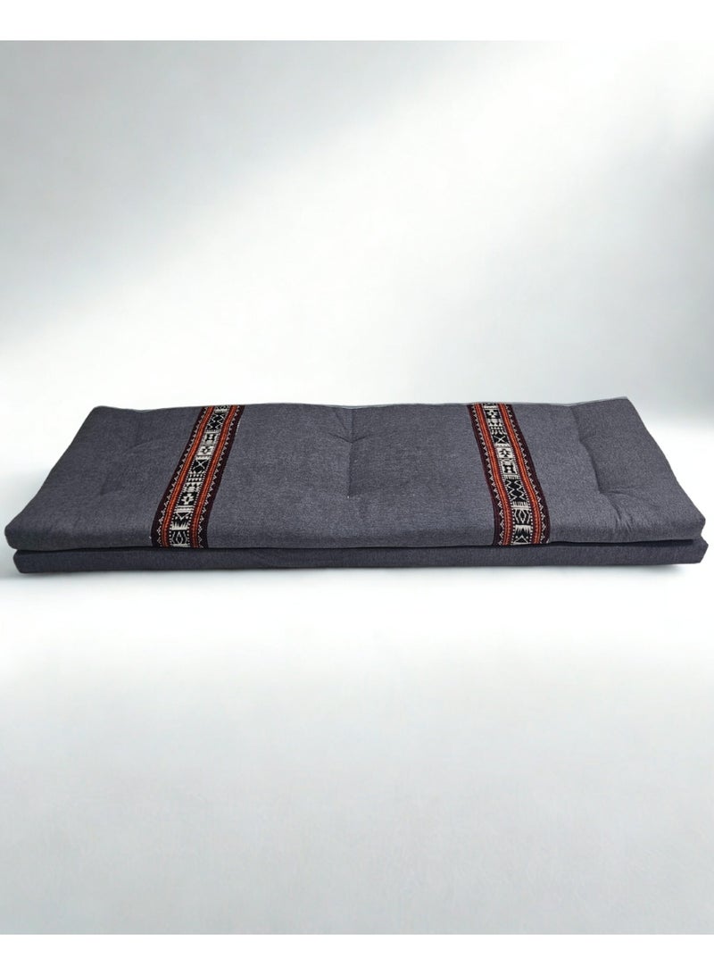 سمارت هوم جلسة أرضية تراثية عربية لأربعة أشخاص 4 قطع  بمقاس (طول 70 سم × عرض 200 سم × ارتفاع 60 سم) – مفروشات مجالس عربية مريحة مع مسند وظهر مزخرف – جلسة أرضية للمنزل، الضيوف، المخيمات والرحلات - مجلس يكفي 4 اشخاص - Image 5