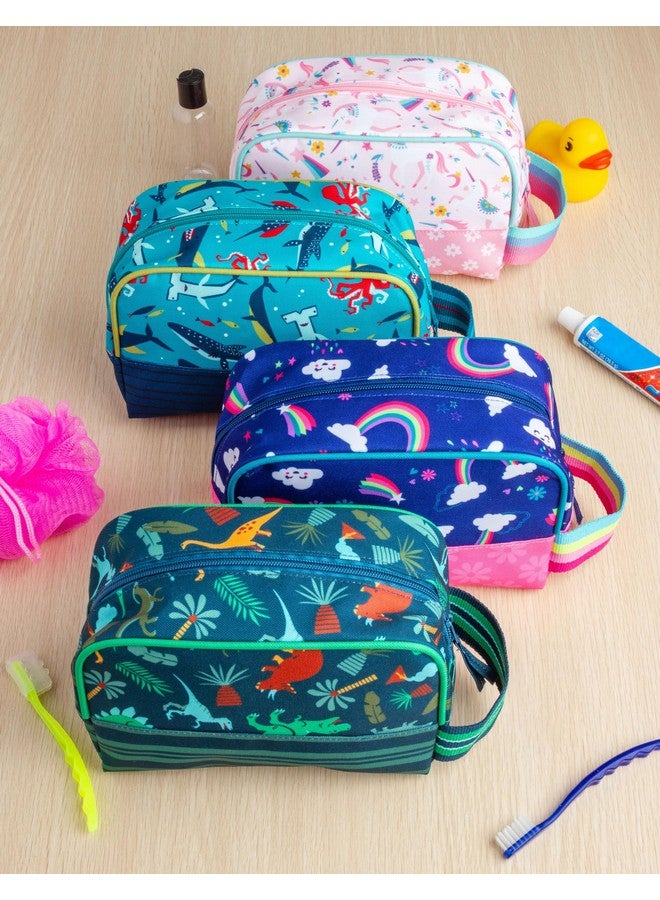 Stephen Joseph Toiletry Bags for Kids | Cute Attractive Design Travel Cases, Printed Multiutility, Reusable & Washable Organizer Bag (Dino) - Image 2