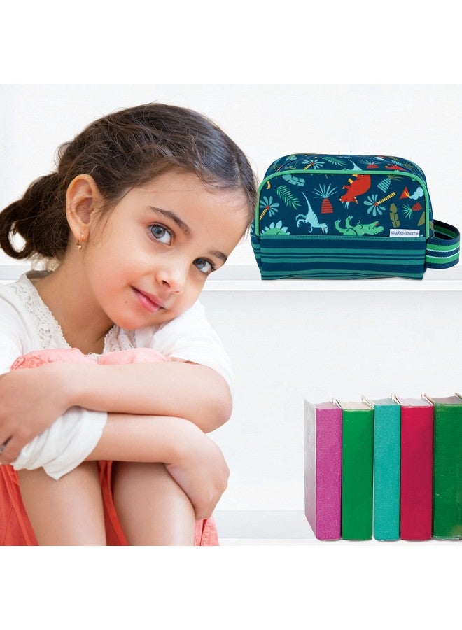 Stephen Joseph Toiletry Bags for Kids | Cute Attractive Design Travel Cases, Printed Multiutility, Reusable & Washable Organizer Bag (Dino) - Image 4