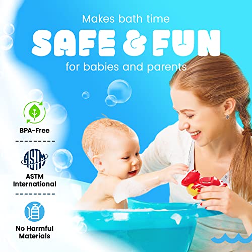 Aquatopia Charlie Crocodile Baby Bath Thermometer with Digital Audible Alarm, Floating Toy, Beeps Too Hot or Too Cold, Red - Image 5