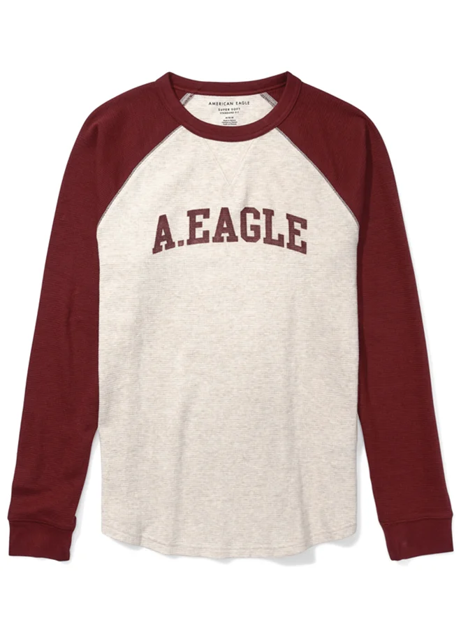 American Eagle AE Super Soft Long-Sleeve Thermal Raglan T-Shirt