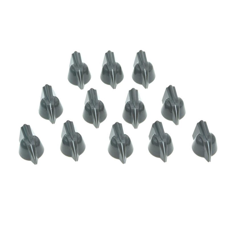 KAISH 12pcs 14 Vintage Raised Mini Chicken Head Knobs Small Size Guitar Bass Potentiometer and Amplifier Effect Pedal Chickenhead With Set Screw Grey - Image 2