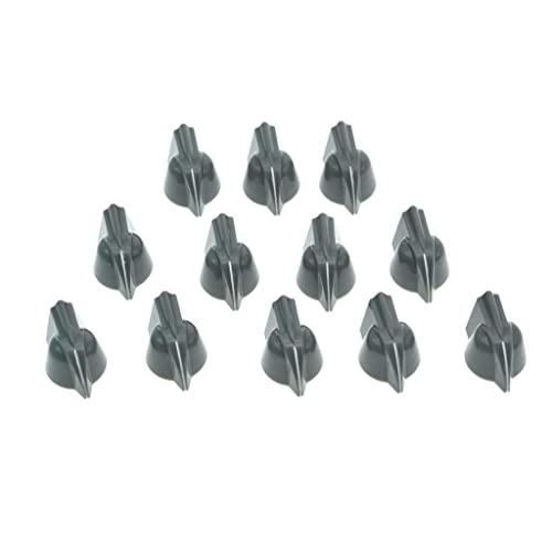 KAISH 12pcs 14 Vintage Raised Mini Chicken Head Knobs Small Size Guitar Bass Potentiometer and Amplifier Effect Pedal Chickenhead With Set Screw Grey - Image 1