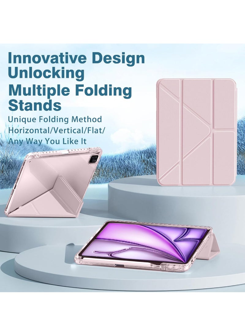 روك بو غطاء حماية لجهاز iPad Pro 11 بوصة 2022/2021/2020/2018 مع حامل قلم رصاص مع خاصية النوم/الاستيقاظ التلقائي وظهر شفاف لجهاز iPad Pro 11 بوصة الجيل الرابع/الثالث/الثاني/الأول - Image 3