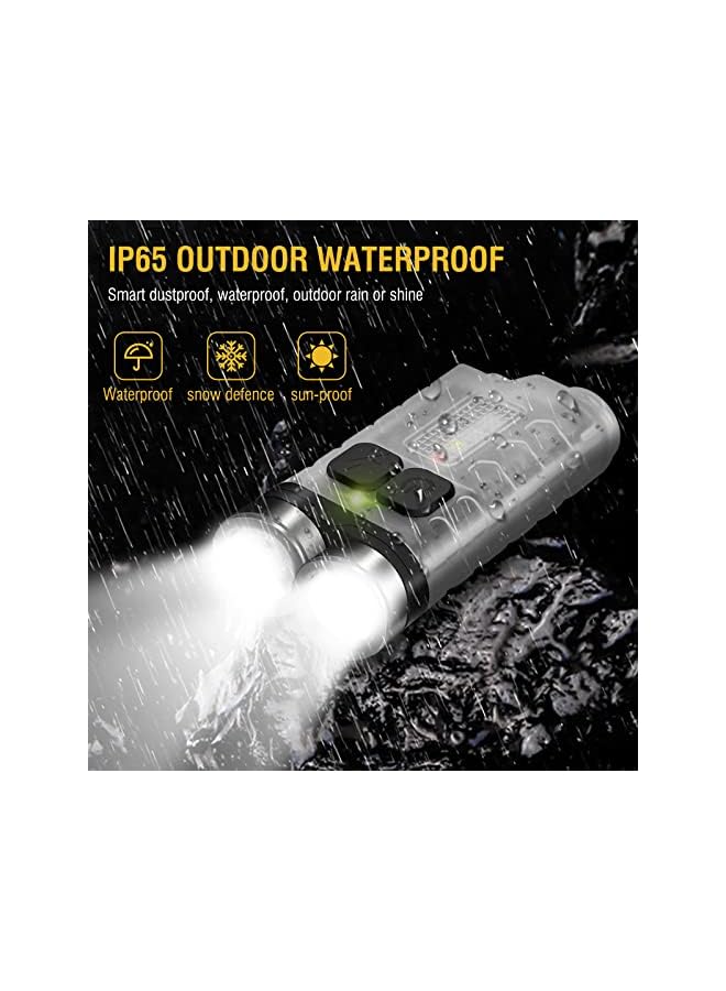 promass V3 Mini Powerful Keychain Flashlights with Red UV Blue Light,High Lumens 900LM USB-C Rechargeable Small Pocket EDC LED Flash Light-12 Modes,IP65 Waterproof,Tail Magnet - Image 5