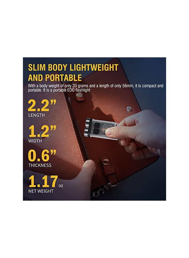 promass V3 Mini Powerful Keychain Flashlights with Red UV Blue Light,High Lumens 900LM USB-C Rechargeable Small Pocket EDC LED Flash Light-12 Modes,IP65 Waterproof,Tail Magnet - Image 4