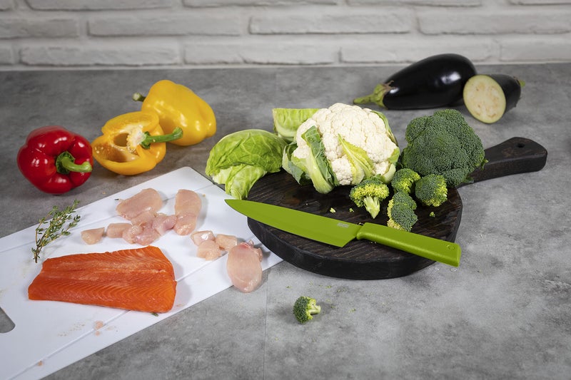 Kuhn Rikon COLORI+ Mixed Knife Set with Non-Stick Coating and Safety Sheaths, Set of 5, Fuchsia, Blue, Graphite Grey, Green and Red - Image 4