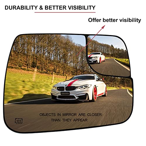 SKARUMMER Dodge Ram 1500 Right Side Heated Blind Spot Mirror - Convex Glass with Rear Holder 68402036AA - Image 3