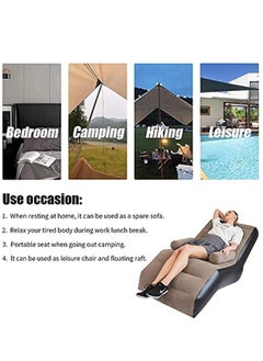 Beauenty Folding Waterproof Air Furniture Inflatable Sofa Armchair with Household Lazy Sofa Chaise Lounges Travel Camping Chair for Home Office Outdoor Camping Picnic (Brown)  - Image 5