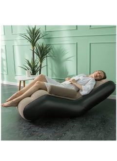 Beauenty Folding Waterproof Air Furniture Inflatable Sofa Armchair with Household Lazy Sofa Chaise Lounges Travel Camping Chair for Home Office Outdoor Camping Picnic (Brown)  - Image 3