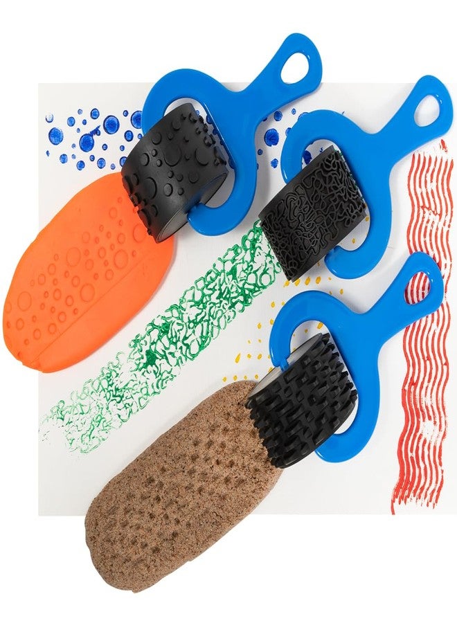 READY 2 LEARN Paint and Dough Explorers - Set 1 - Set of 4 - Sturdy, Chunky Texture Rollers for Kids and DIY - Art Tools for Pottery, Posters and Dough - Image 4