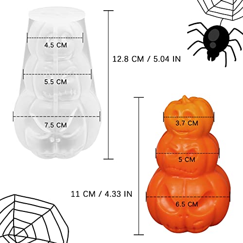 ZAKVOOR 3D Pumpkin Candle Mold Halloween Resin Casting Silicone Mold for DIY Aromatherapy Candles Wax Plaster Polymer Clay Decoration - Image 3