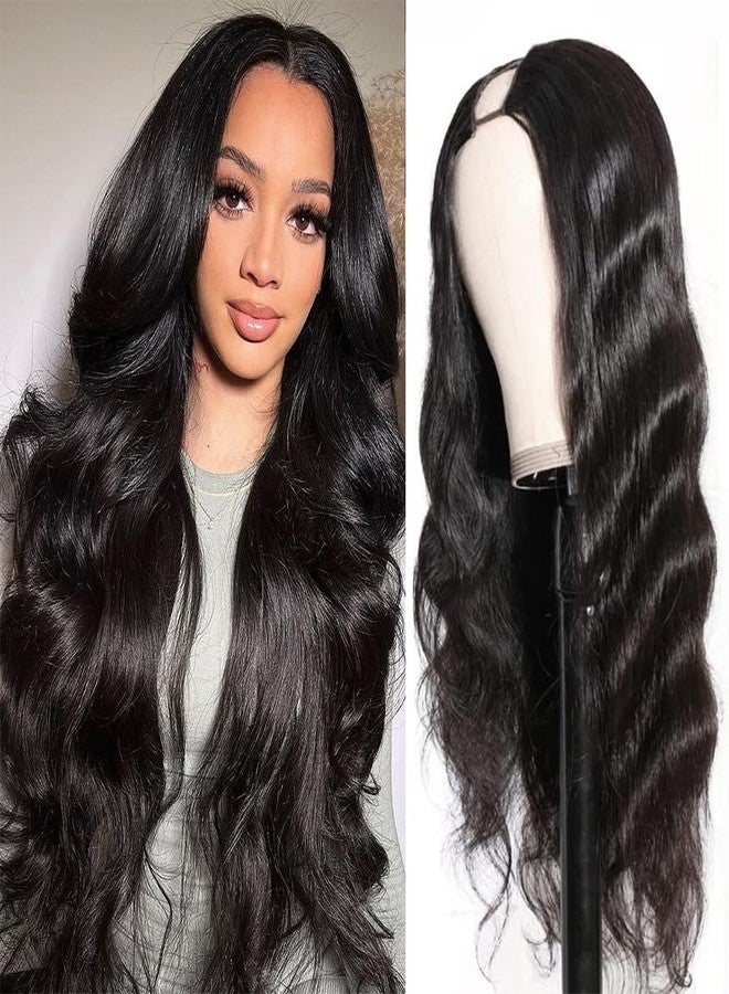 Amella Human Hair U Part Wig Body Wave Wigs for Black Women 200% Density U Shape Clip in Half Wig Glueless Wigs Full Head (22inch, Body Wave) - Image 1