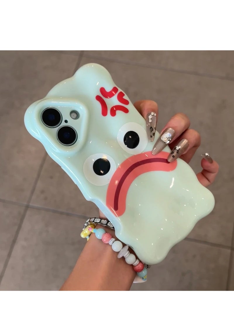 NIBEMINENT Funny And Humorous Emoticons Protective TPU Case Cover For IPhone 14, Blue