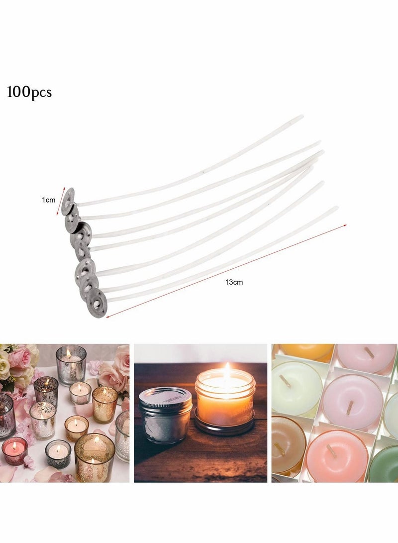 Excefore Candle Making Kit, for Adult Beginners, 100PCS Candle Wicks 100PCS Sticker Candle Make Pouring Pot 3-Hole Wicks Holder Tin Box Thermometer  - Image 5