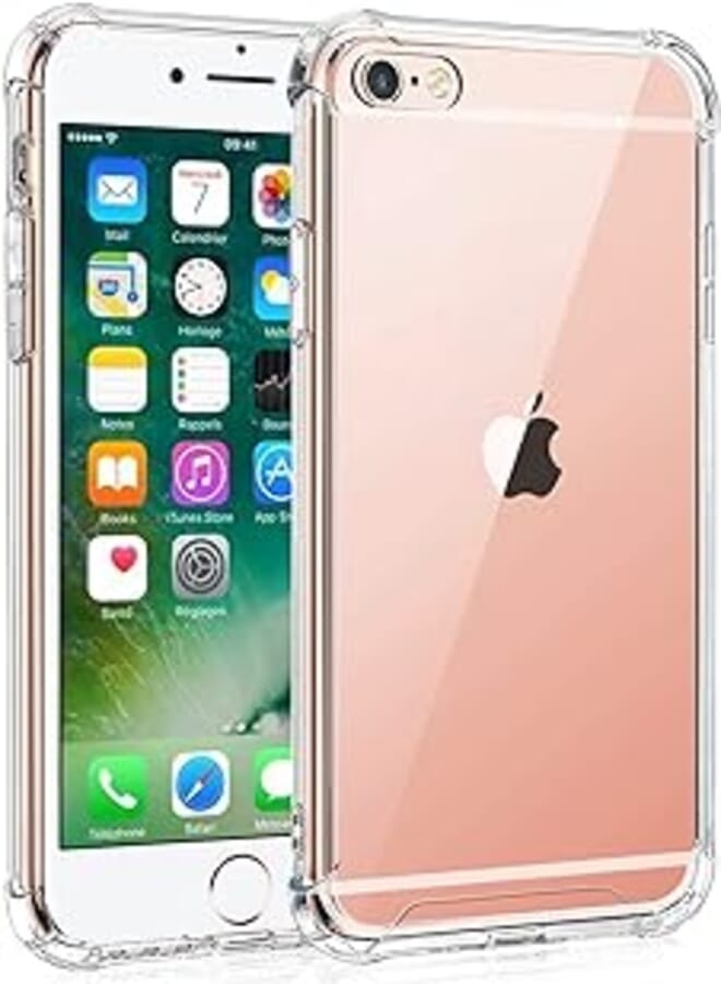 جراب لهاتف iPhone 6 وiPhone 6s، جراب Whioltl Crystal Clear Basic، غطاء ممتص للصدمات، ظهر شفاف مضاد للخدش، غطاء هاتف لهاتف iPhone 6s الذكي، شفاف