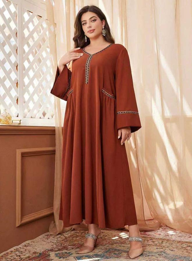 تايك تو جلابية عربية بلس - عنابي - Image 3