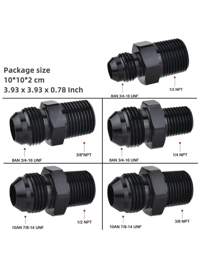 2pcs Male Fuel Rail Adapter 6AN to 1 4 NPT Male Flare Straight Pipe Fitting - Image 3