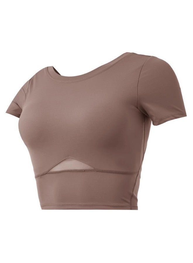 Yoga Clothing Women's Quick-drying Breathable Mesh Sports Top Slimming Tight Clothes Short-sleeved Running Dance Fitness Clothes