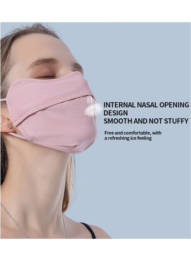 6 Pack Black Sunscreen Mask 50+ SPF, UV Protection, Breathable, Reusable, Anti-UV, Lightweight Face Shield for Outdoor Activities, Travel, and Daily Use - Image 3