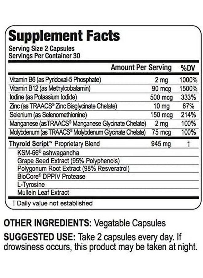 Thyroid Script By Suzy Cohen Thyroid Support Supplement For Adrenal Fatigue To Promote Energy