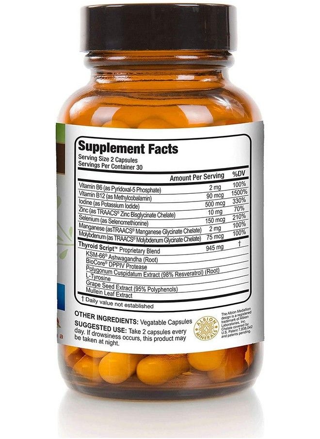 Thyroid Script By Suzy Cohen Thyroid Support Supplement For Adrenal Fatigue To Promote Energy