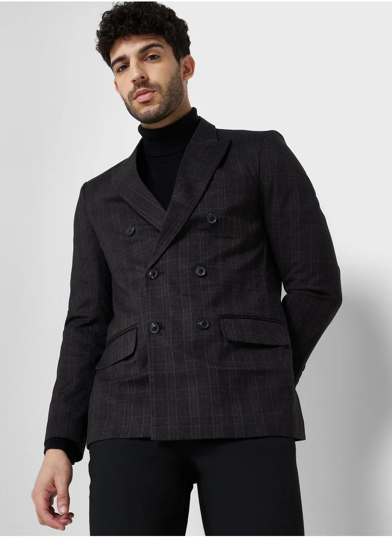 Robert Wood Double Breasted Slim Fit Blazer