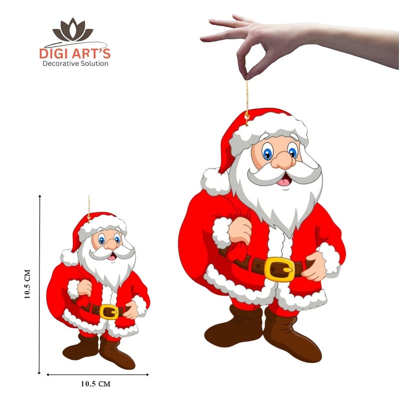 DIGI ART'S DIGI ARTS Merry Christmas Paper Hanging Santa Claus for Christmas Decoration Home Living Room Office Christmas Party Church Decoration Pack of 10 RedWhite - Image 2