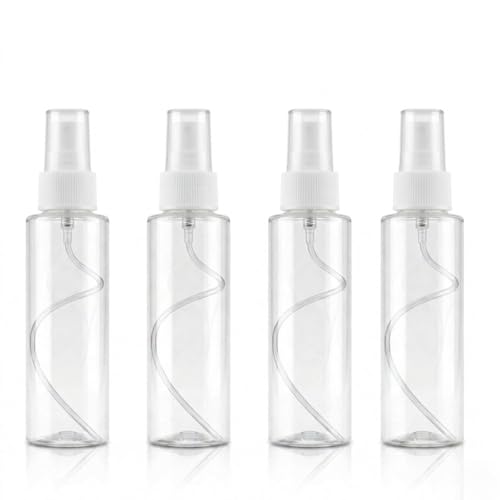 Hian 100ML Fine Mist Spray Bottle – Refillable, Leakproof & Ultra-Fine Atomizer for Travel, Beauty, Skincare, Makeup, Sanitizer & More – Portable & Transparent (WHITE, PACK OF 4) - Image 1