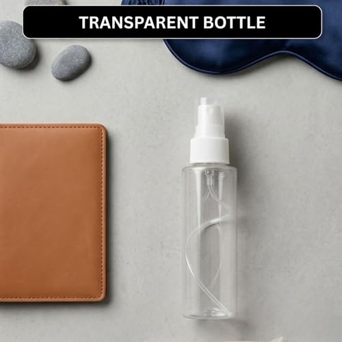 Hian 100ML Fine Mist Spray Bottle – Refillable, Leakproof & Ultra-Fine Atomizer for Travel, Beauty, Skincare, Makeup, Sanitizer & More – Portable & Transparent (WHITE, PACK OF 4) - Image 2
