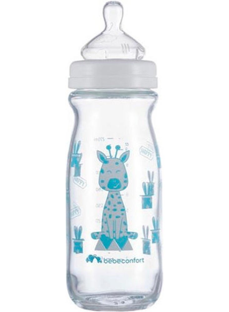 bebe confort Emotion Baby Glass Bottle White 0% BPA Silicone Natural Shape Nipple 0-12M 270 ML - Image 3