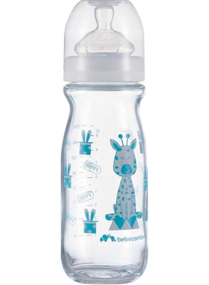 bebe confort Emotion Baby Glass Bottle White 0% BPA Silicone Natural Shape Nipple 0-12M 270 ML - Image 2