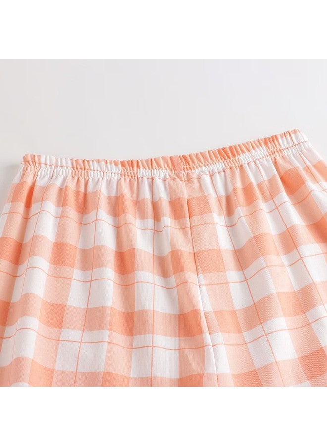 THREEGUN Sanqiang Children'S Clothing, Water-Soft Cotton, Boys And Girls Round Neck Long-Sleeve Long Pants, Home Wear Set, Light Orange, 120 - Image 5