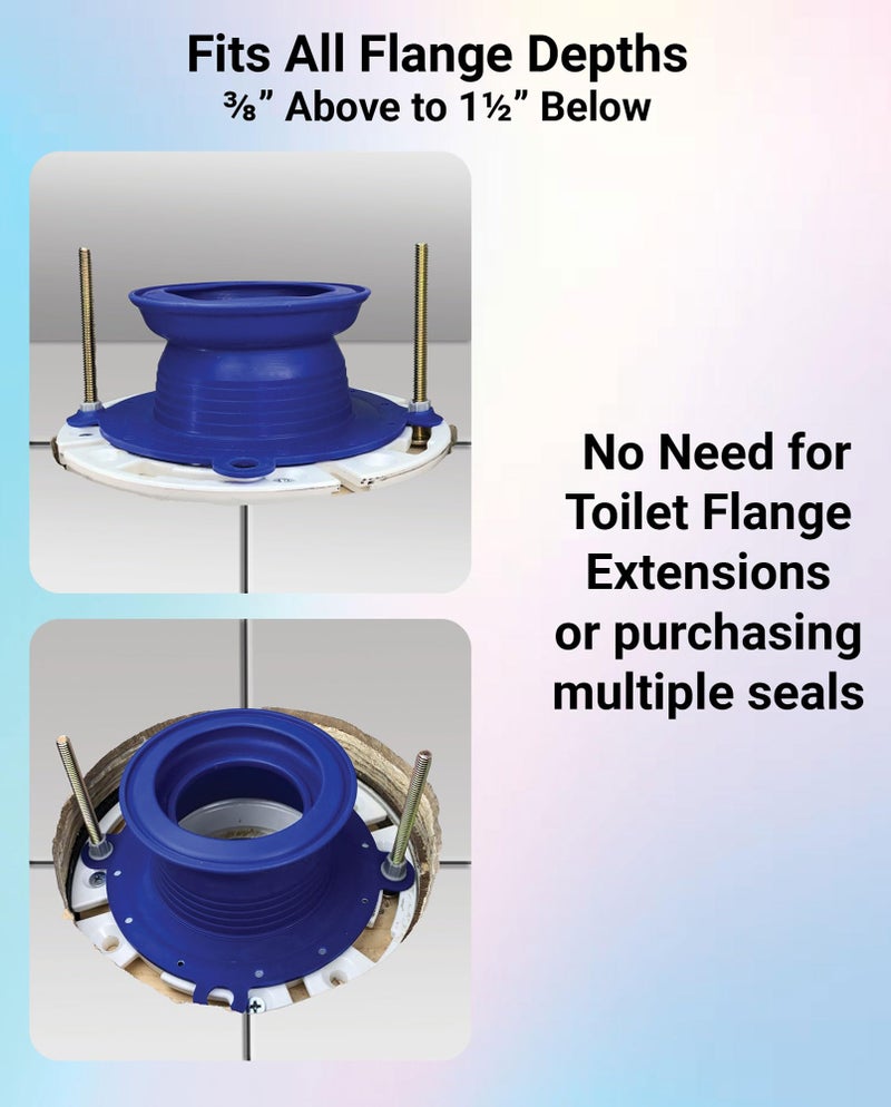 One-N-Done One N Done Toilet Repair Kit - Complete Toilet Seal Repair For Wax Seal  Rubber Gasket Ring  Premium Nuts Includes 3 1/2-Inch Locking Zinc Bolts - Easy Toilet Bowl Repair Solution T10-Ond-200-Mb - Image 5