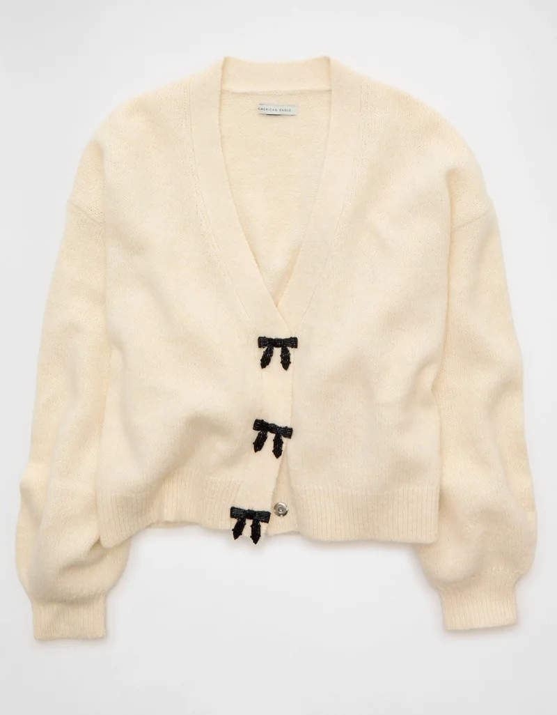 AE V-Neck Bow Cardigan