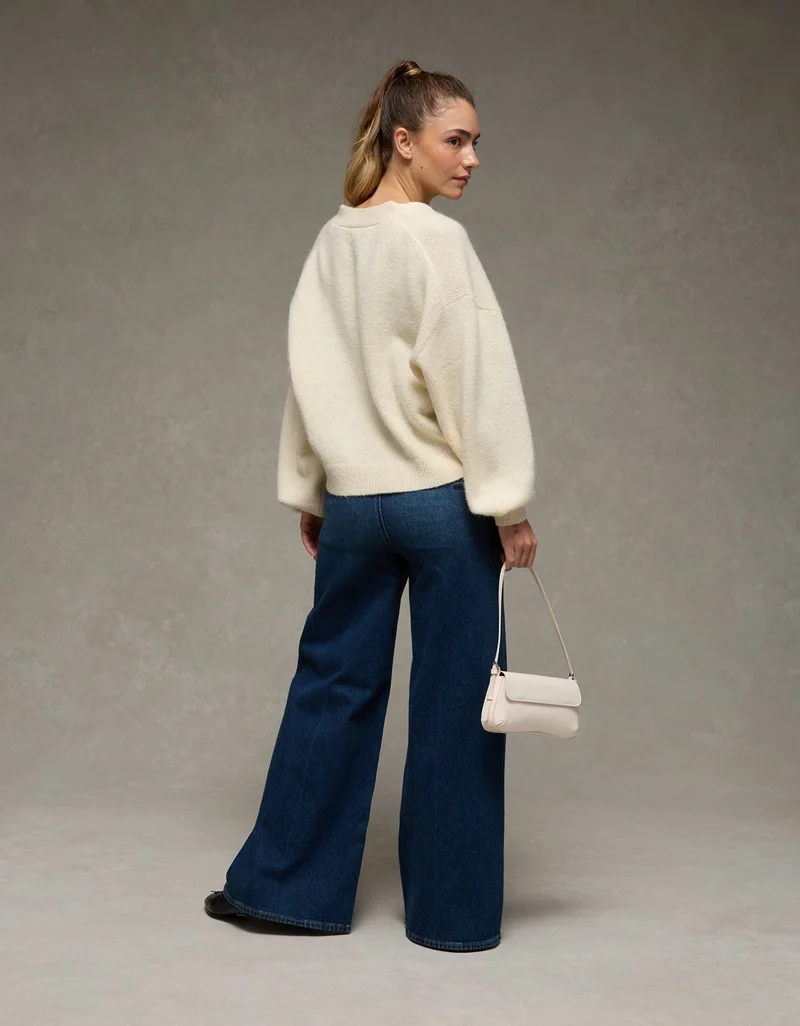 American Eagle AE V-Neck Bow Cardigan