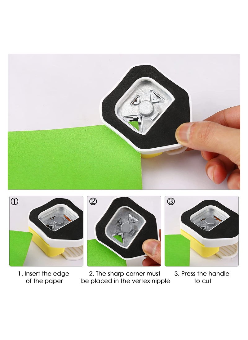 SYOSI Corner Cutter 3 in 1 Hole Punch 5mm 10mm 15mm 3-Way Flat Angle for Paper Craft DIY Projects Photo Card Making and Scrapbooking Crafting Handmade Activity Yellow  - Image 4